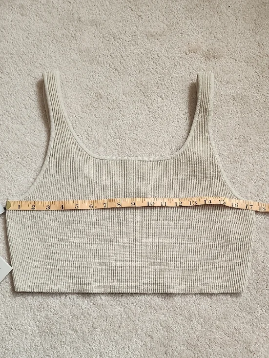 Babaton Ribbed Square-Neck Crop Tank - Beige 2XL - Picture 5 of 9